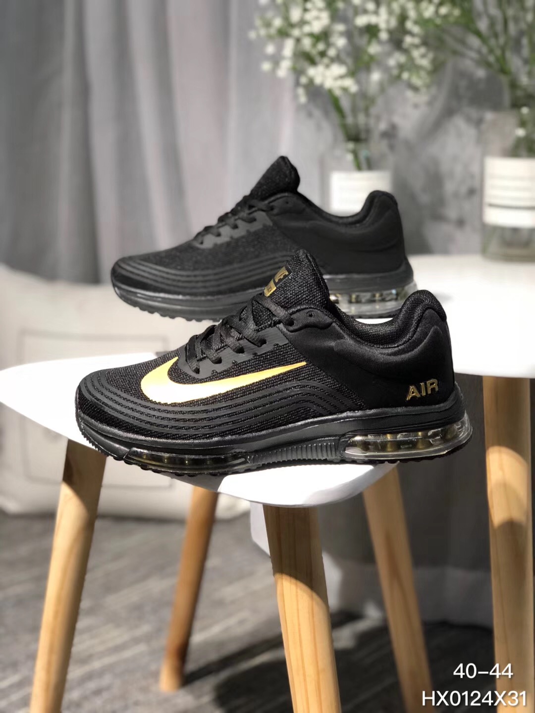 Nike Air Max 2018 Flyknit Black Gold Running Shoes